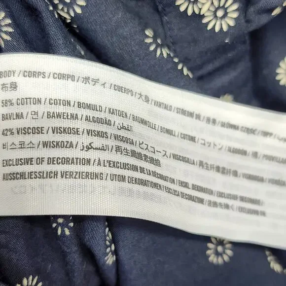 Abercrombie & Fitch Men’s XXL Blue Floral Print Camp Shirt Viscose Soft Hipster - Picture 6 of 8